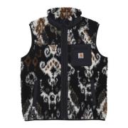 Svart Jacquard Ermeløs Vest Liner