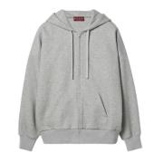 Heather Grey Hoodie med Glidelås