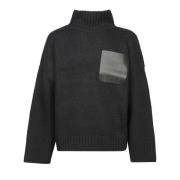 Sort Strikket Turtleneck Genser Aw24