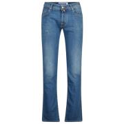 Blå Slim Fit Denim Jeans Kolleksjon