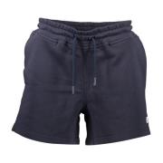 Sporty Blå Dame Shorts med Elastisk Midje