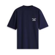 Navy Slogan Print T-skjorte