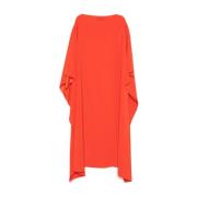 Oransje Båthals Kaftan Kjole