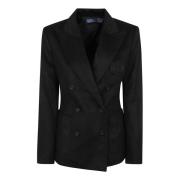 Svart Ull Blazer Elegant Allsidig Stil