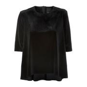 Velour A-Linje Svart Bluse