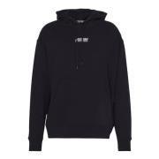 Svart Hettegenser Sweatshirt Bomull Regular Fit