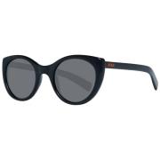 Svart Unisex Solbriller Polarized Rund Ramme