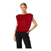 Burgundyrød Wrap Top med V-hals