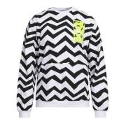 Herre Hvit og Svart Logo Sweatshirt