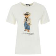 Bomull Jersey Polo Bear Print T-skjorte