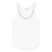 Perle Krystall Elfenben Tank Top