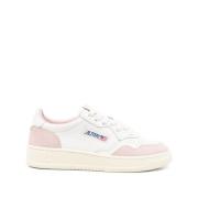 Hvite Sneakers med Rosa Innsatser