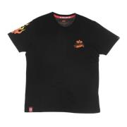 Flame Print Hot Wheels Svart Tee