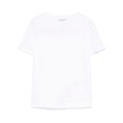 Hvit Logo Brodert Crew Neck T-skjorte