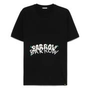 Sort Crew Neck Bomull T-skjorte