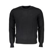 Luksus Svart Crew Neck Genser