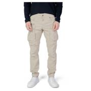 Cargo Pants Beige Plain Jeans