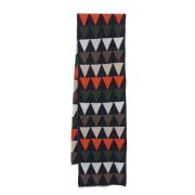 Kashmir Geometrisk Intarsia Strikkskjerf