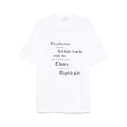 Hvit Logo Brodert Crew Neck T-skjorte