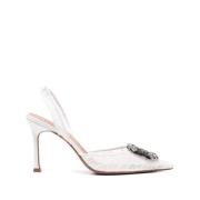 Hvite Blonder Slingback Stiletthæler