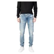 Lys Blå Slim Straight Jeans Menn