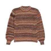 Chunky Strikket Stripete Crew Neck Genser