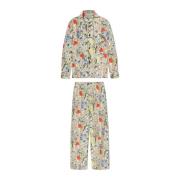 To-delt pyjamas med blomstermotiv