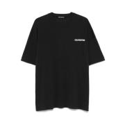 Svart Logo Print Crew Neck T-skjorte