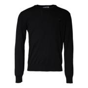 Sort Ullstrikk Crew Neck Genser