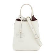 Elegant hvit skinn crossbody veske