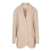 Taffeta Blazer med Revers Krage