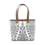 Paisley Floral Shopping Bag med skinnkant