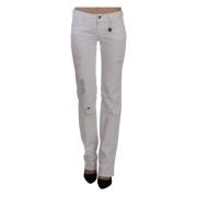 Hvit Slim Fit Bomull Jeans