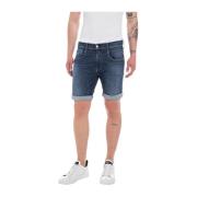 Mørk Blå Denim Shorts