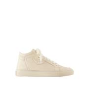 Hvite Skinn Sneakers - Mid Fly