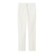 Straight Leg Cotton Blend Gabardine Pants