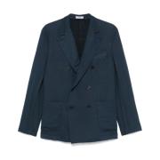 Ocean Blue Double-Breasted Blazers