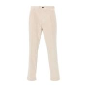 Slim Fit Beige Bomullsbukser