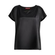 Elegant Satin Jersey Crewneck T-shirt