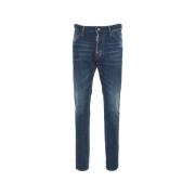 Slim Fit Blå Distressed Jeans