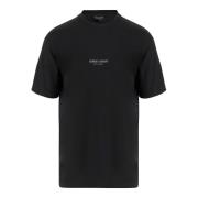 Logo Bomull T-skjorte Svart Crew Neck