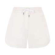 Bomull Elastisk Midje Shorts i Elfenben Jersey