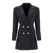 Satin Blazer Mini Kjole Juvelknapper