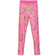 Barocco Print Leggings i Fuchsia Rosa