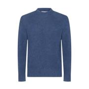 Blå Cashmere Sweater Denim Strikkevarer