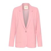 Rosa Crococamia Blazer med Lange Ermer