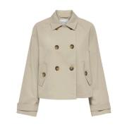 Beige Only Beige Kort Jakke Onlapril Short Trenchcoat Jakke