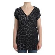 Leopard Modal Topp med V-hals