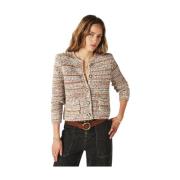 Cropped cardigan med dekorative knapper