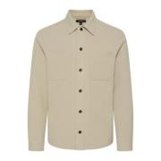 Taupe Button-Up Skjorte med Brystlommer